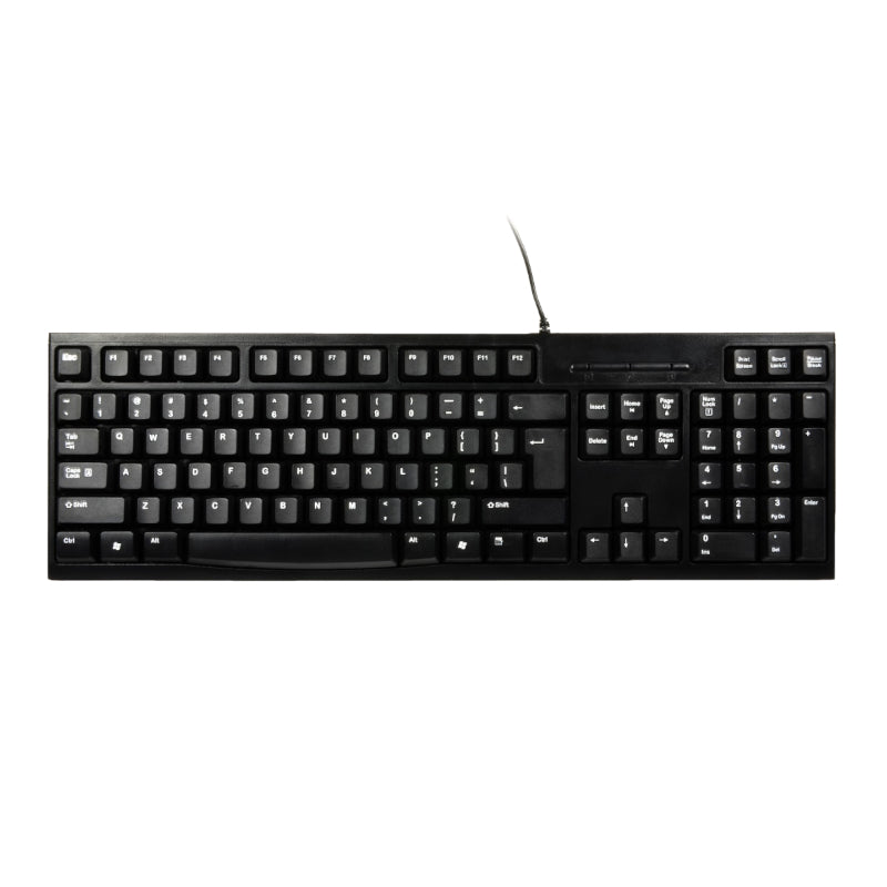 Port Connect Office Budget Wired Keyboard - Black