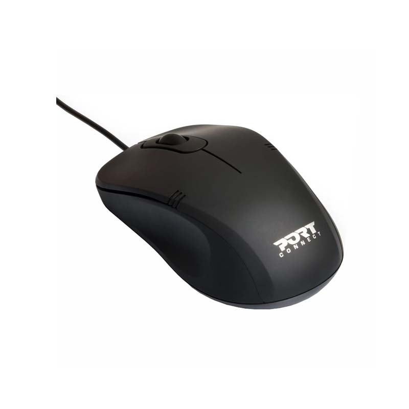 Port Connect Optical USB Mouse - Black - Black