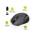 Port Connect Silent Wireless Mouse - Black - Black