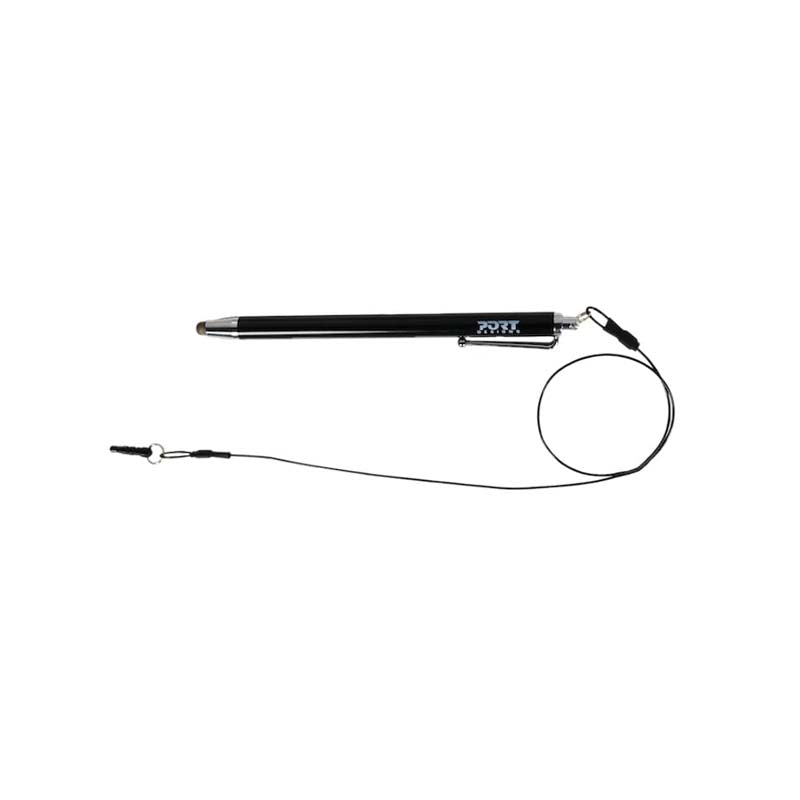 Port Connect Stylus Pen with 40cm Fabric Cable - Black - Black