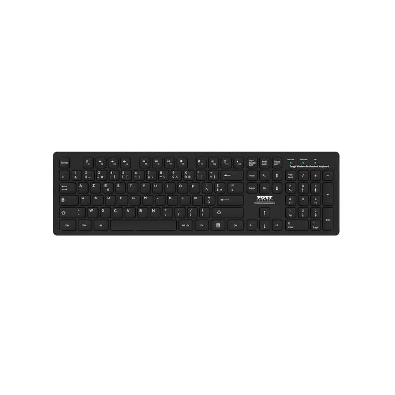 Port Connect Tough Office Wireless Keyboard - Black - Black