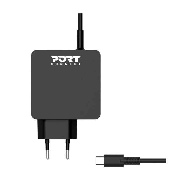 Port Connect Type C 45W Universal Power Supply - Black - Black