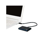 Port Connect Type-C to USB3.0 4 Port Hub - Black - Black