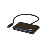Port Connect Type-C to USB3.0 4 Port Hub - Black - Black