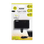Port Connect Type-C to USB3.0 4 Port Hub - Black - Black