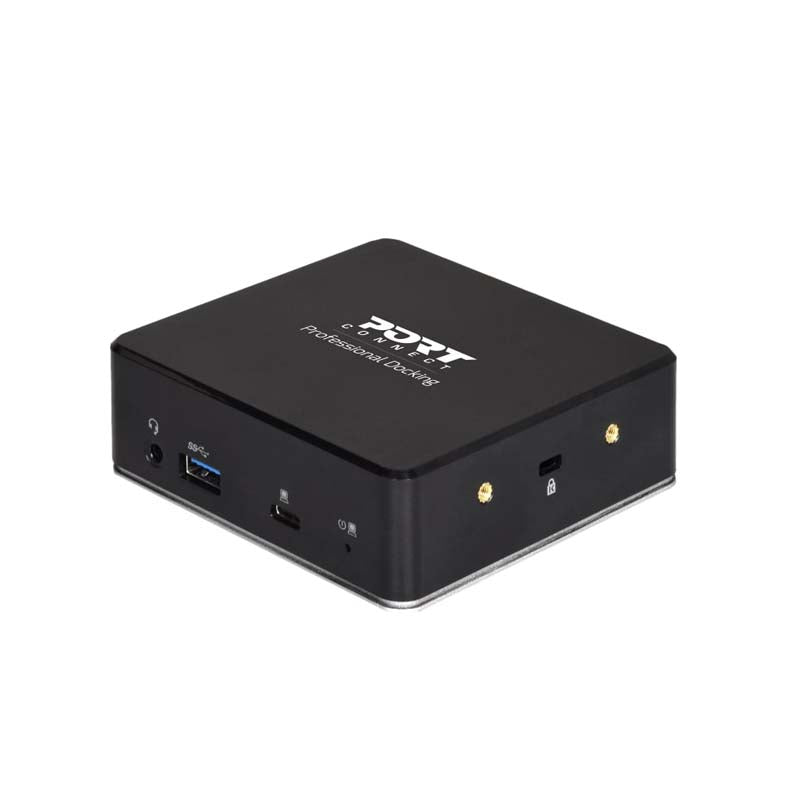 Port Connect USB Type C Dual Video Docking Station - Black - Black