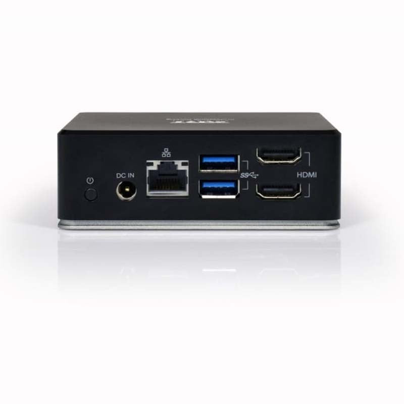 Port Connect USB Type C Dual Video Docking Station - Black - Black