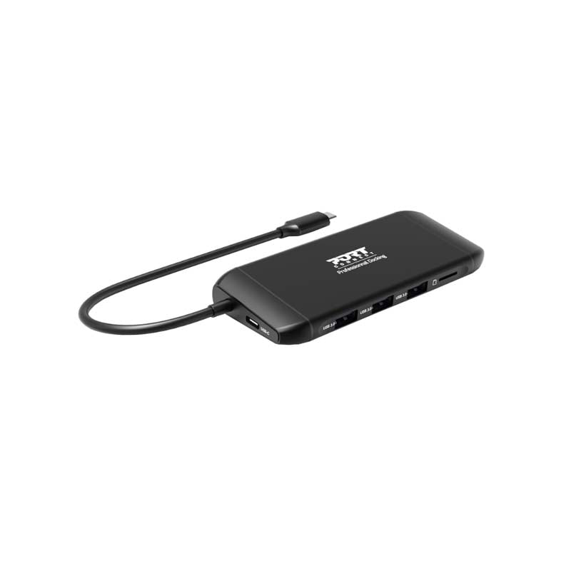 Port Connect USB Type C Travel Docking Station - Black - Black