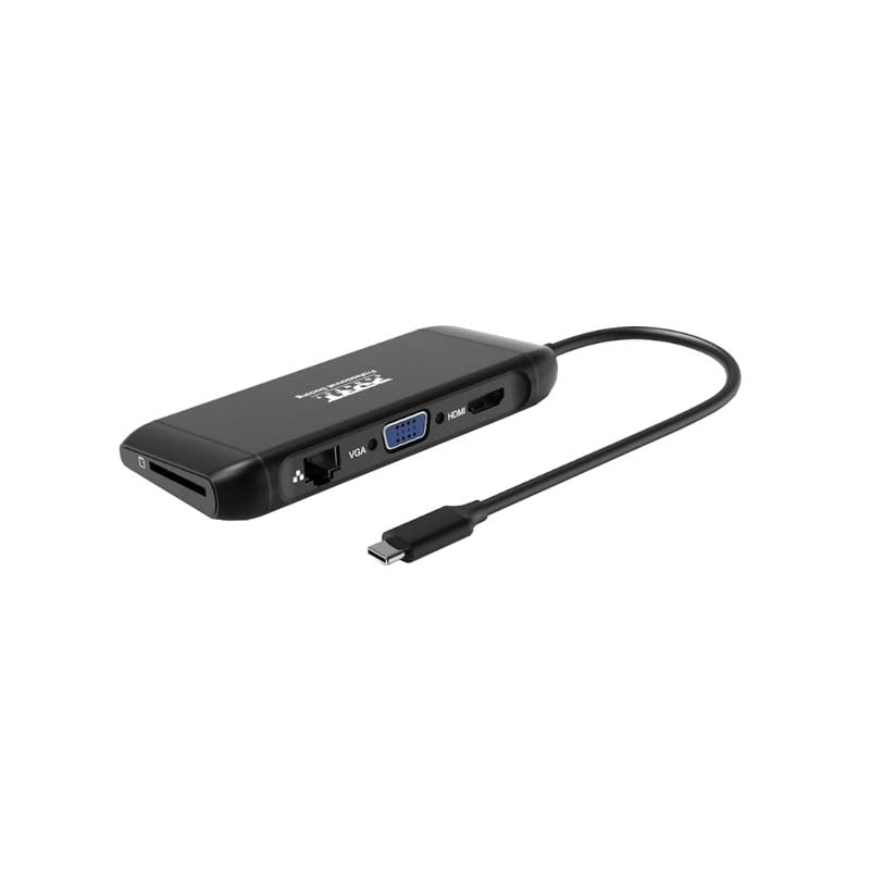 Port Connect USB Type C Travel Docking Station - Black - Black
