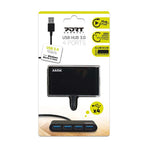 Port Connect USB3.0 to USB3.0 4 Port Hub - Black - Black