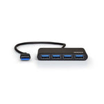 Port Connect USB3.0 to USB3.0 4 Port Hub - Black - Black