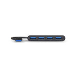 Port Connect USB3.0 to USB3.0 4 Port Hub - Black - Black