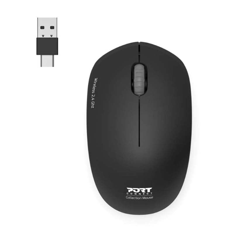 Port Connect Wireless Mouse -Graphite Black - Black