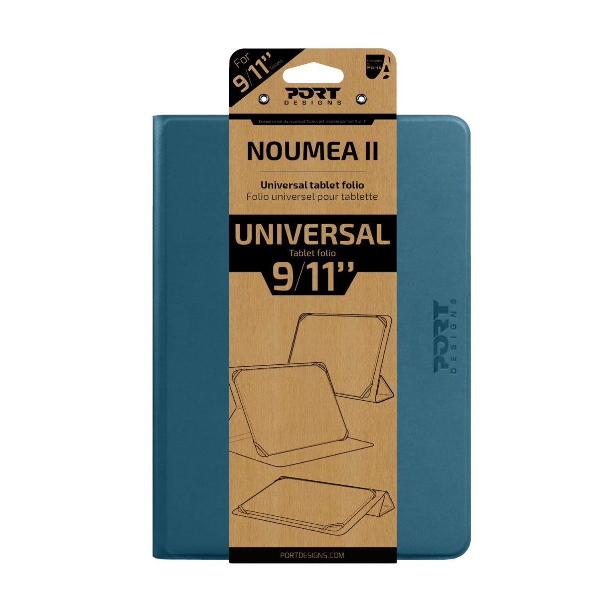 Port Designs Noumea II Universal 9/11’’ Tablet Folio Blue - Blue