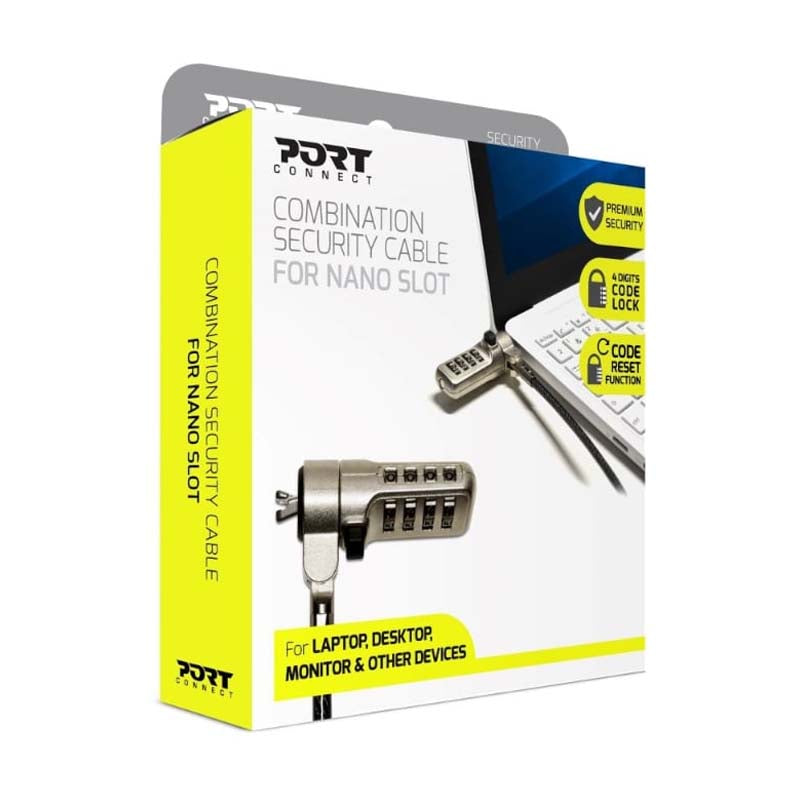 Port Nano Slot Combination Security Cable - Silver - Silver