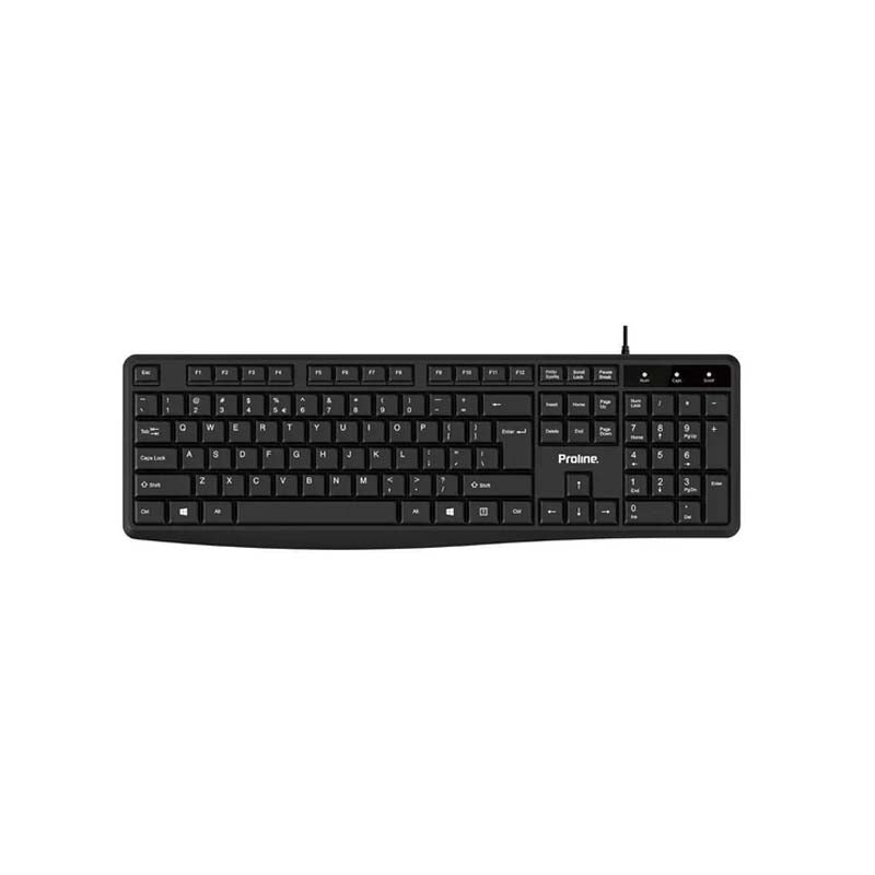 Proline USB Keyboard 1 Point 4m Cable - Black - Black