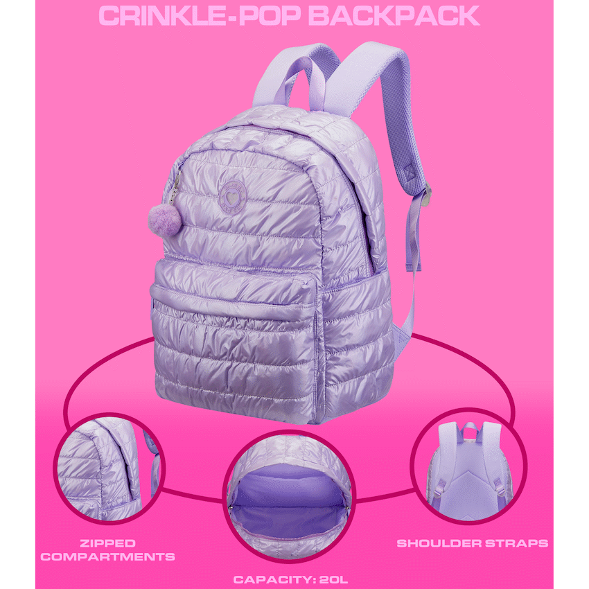 Quest Crinkle-Pop Backpack Lilac - Purple