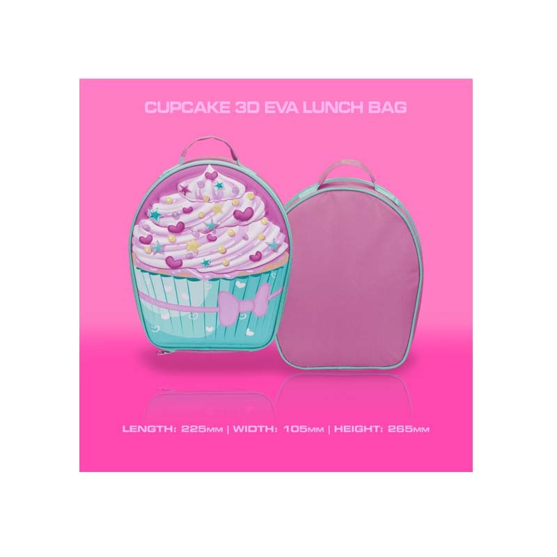 Quest Cupcake 3D EVA Lunch Bag - Pink - Pink