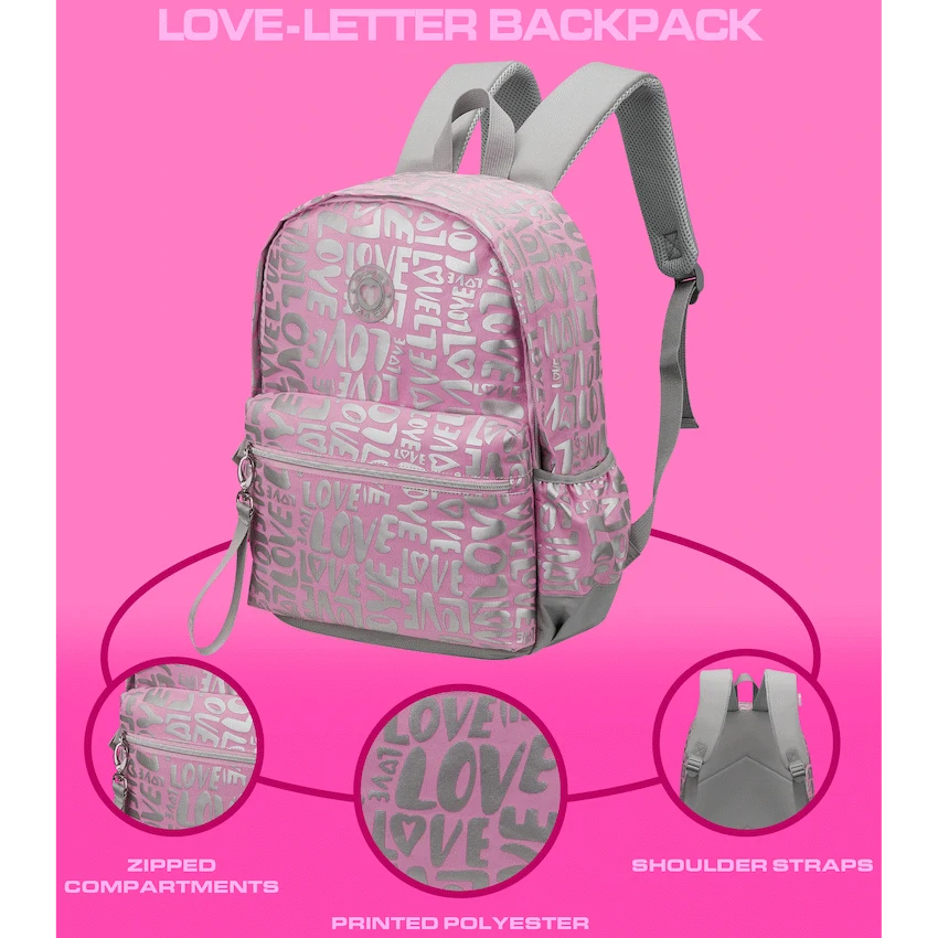 Quest Love-letter Backpack Pink - Pink