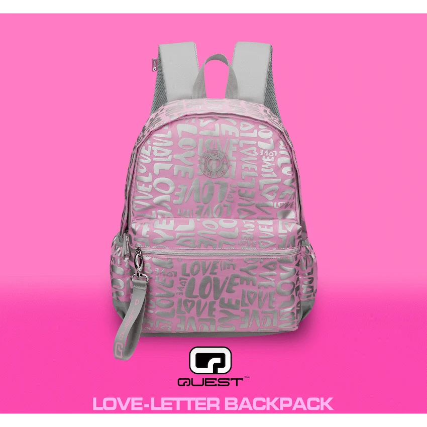 Quest Love-letter Backpack Pink - Pink