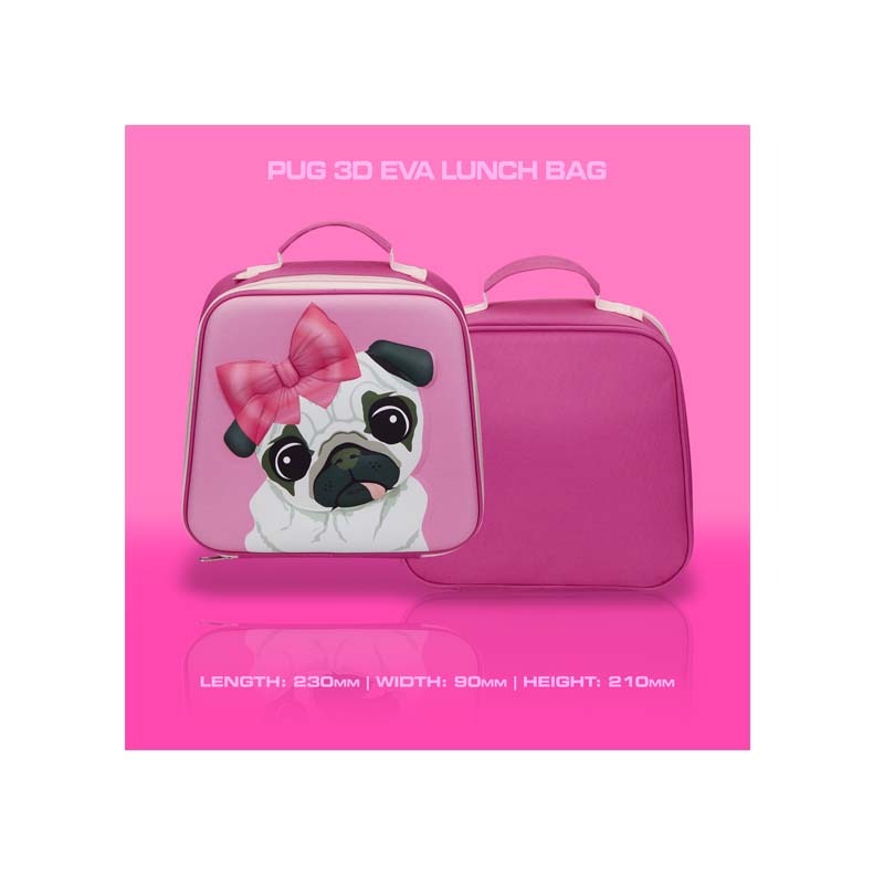 Quest Pug 3D EVA Lunch Bag - Pink - Pink
