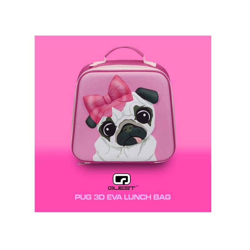Quest Pug 3D EVA Lunch Bag - Pink - Pink