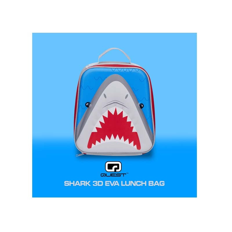 Quest Shark 3D EVA Lunch Bag - Grey - Grey
