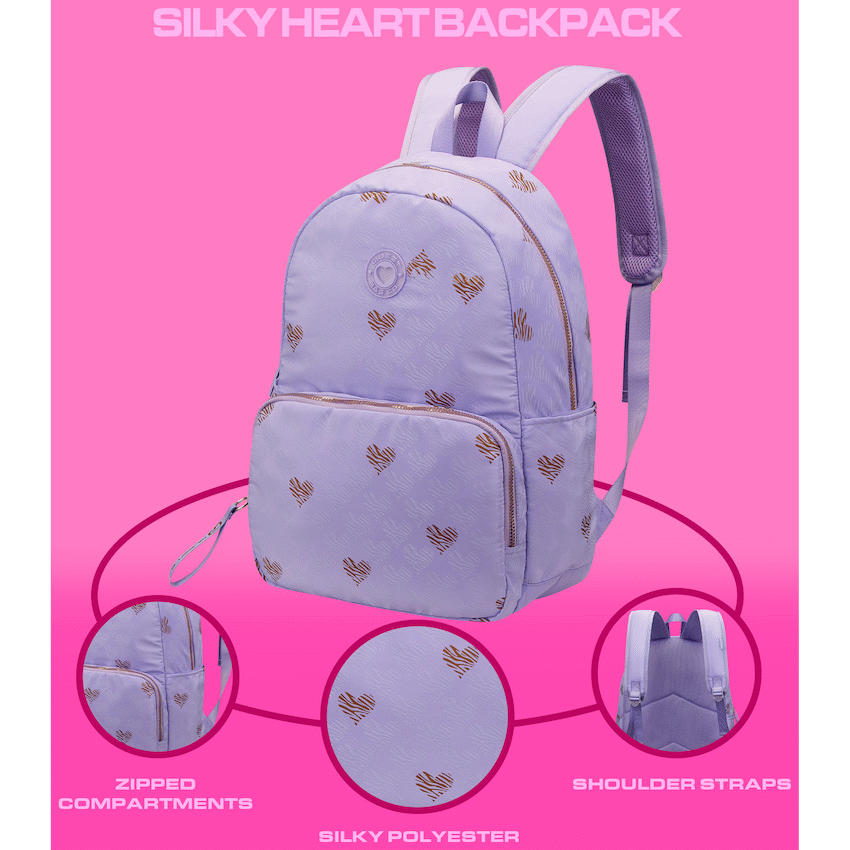 Quest Silky Heart Backpack Lilac - Purple