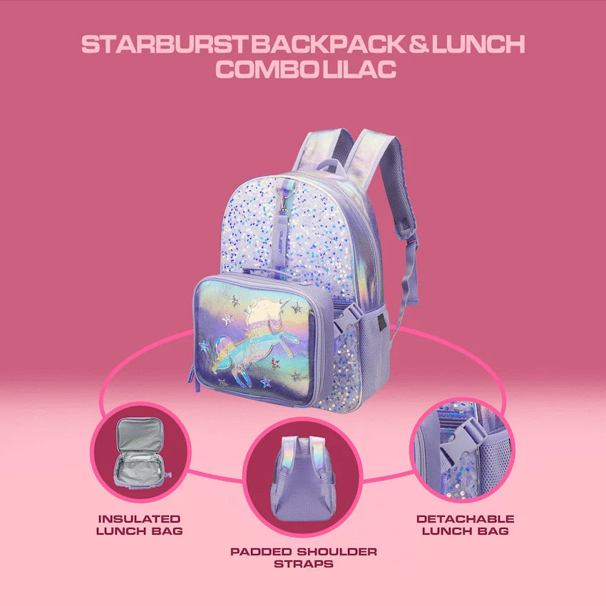 Quest Starburst Backpack & Lunch Combo Lilac - Purple