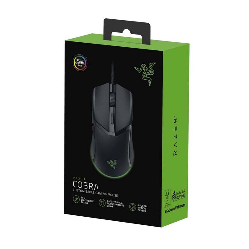 Razer Cobra RGB Optical Gaming Mouse - Black - Black