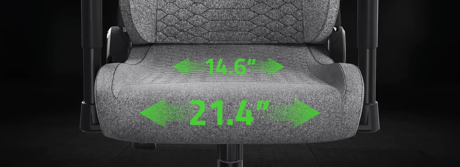 WIDENED SEAT BASE WITH REDUCED EDGES