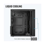 RCT Mid ATX Mid-Tower Case with DVD Drive Slot - Black - Black