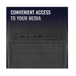 RCT Mid ATX Mid-Tower Case with DVD Drive Slot - Black - Black