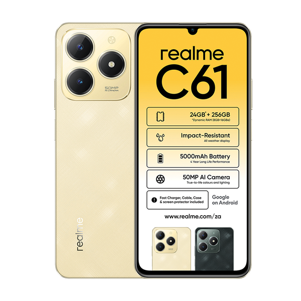 Realme C61 4G Dual Sim 256GB - Gold – Technomobi (Pty) Ltd