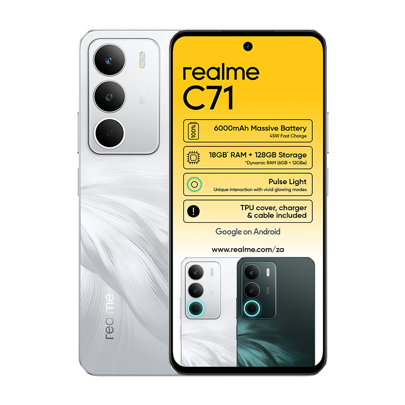 Realme C71 4G Dual Sim 128GB - White Swan - White