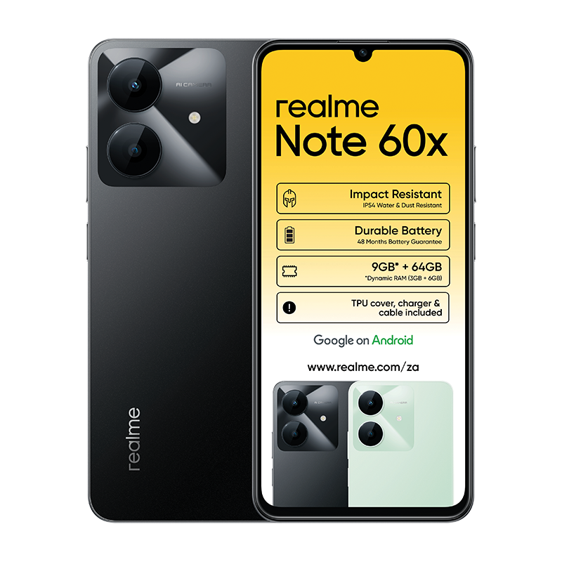 Realme Note 60X 4G Dual Sim 64GB - Black - Black