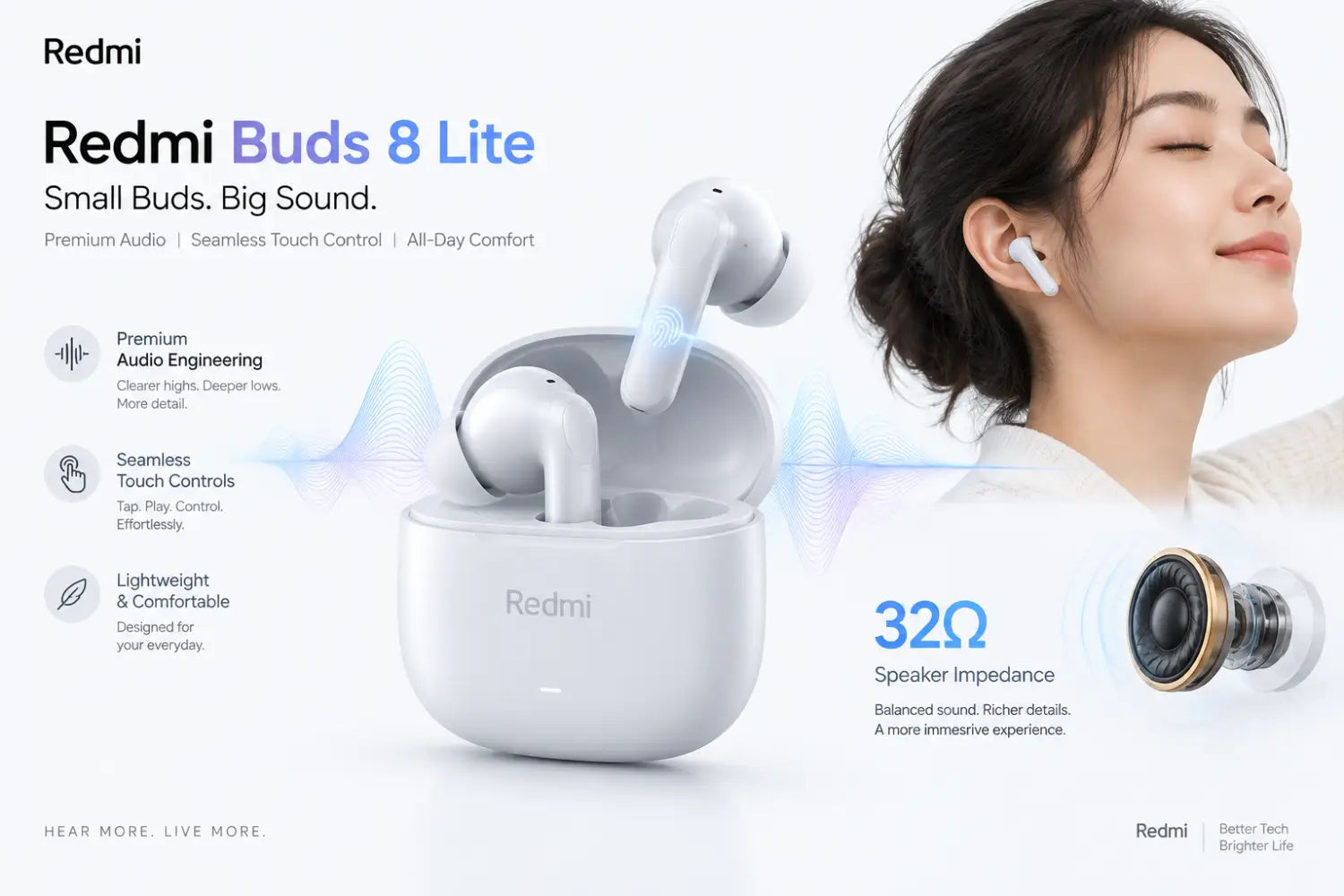 Redmi Buds 8 Lite - White