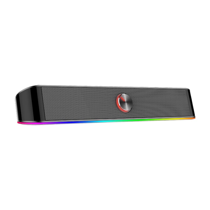 Redragon 2.0 Sound Bar Adiemus RGB Gaming Speaker - Black - Black