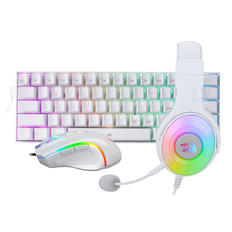 Redragon 3in1 RGB Wired Gaming Combo - White - White