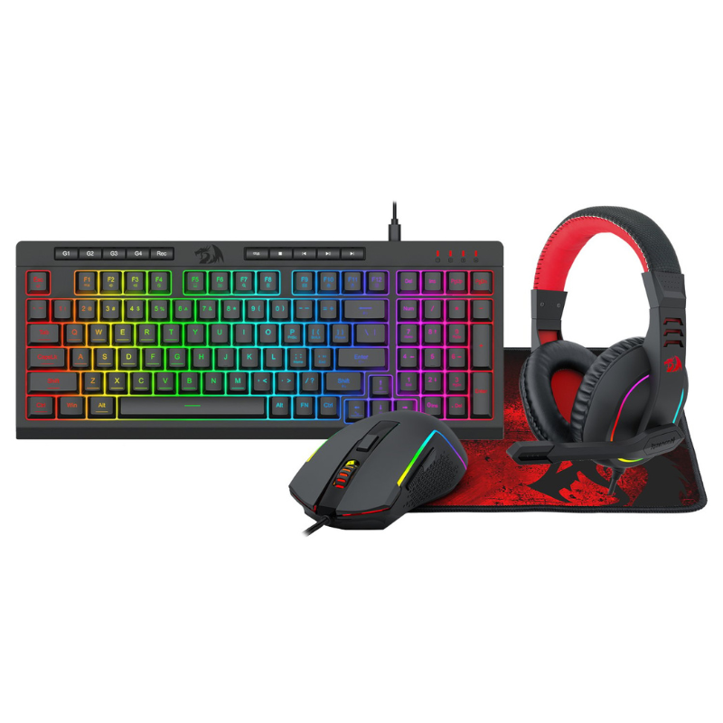 Redragon 4-in-1 Keyboard | Mouse | Mousepad | RGB Headset Gaming Combo - Black