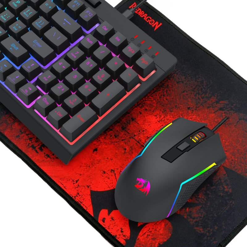 Redragon 4-in-1 Keyboard | Mouse | Mousepad | RGB Headset Gaming Combo - Black