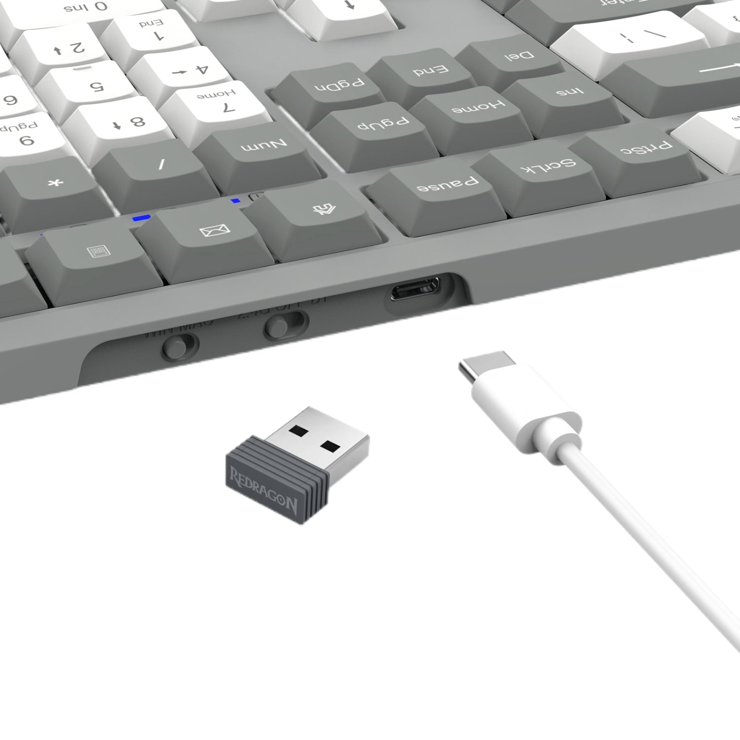 Redragon BK-7485 Wireless Office Keyboard - Grey - Grey