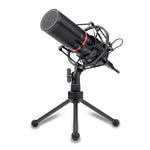 Redragon Cardioid USB Gaming Mic and Tripod - Black - Black