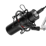 Redragon Cardioid USB Gaming Mic and Tripod - Black - Black