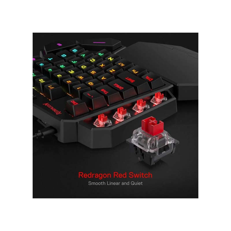 Redragon Diti Elite Pro RGB 40% Wireless Mechanical Gaming Keyboard - Black - Black