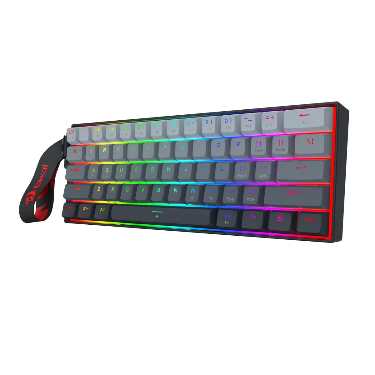 Redragon FIZZ Magnetic+ Wired 60% Gaming Keyboard - Grey/Black - Gaming Keyboard