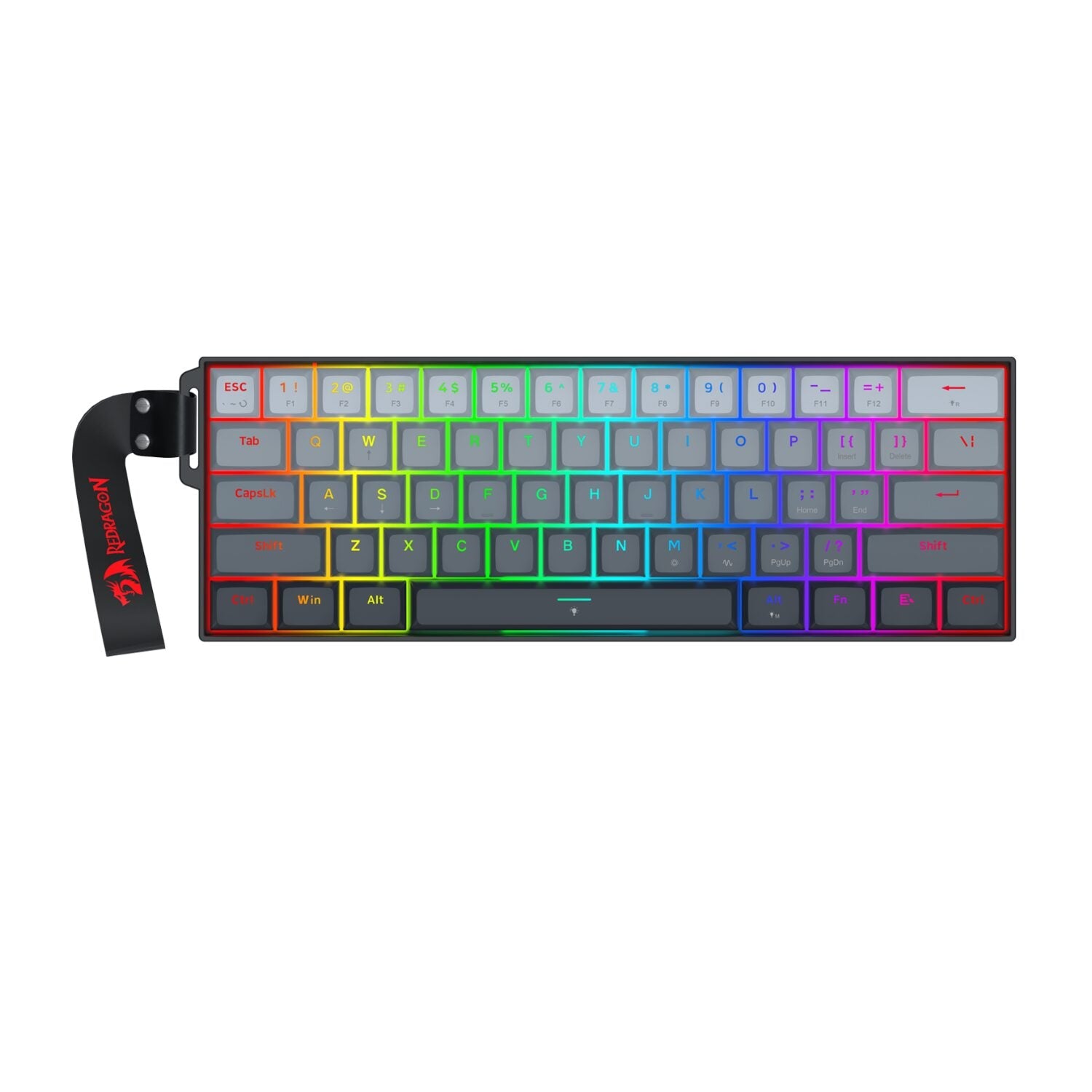 Redragon FIZZ Magnetic+ Wired 60% Gaming Keyboard - Grey/Black - Gaming Keyboard