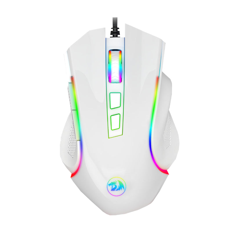 Redragon Griffin 7200Dpi Wired Gaming Mouse - White - White