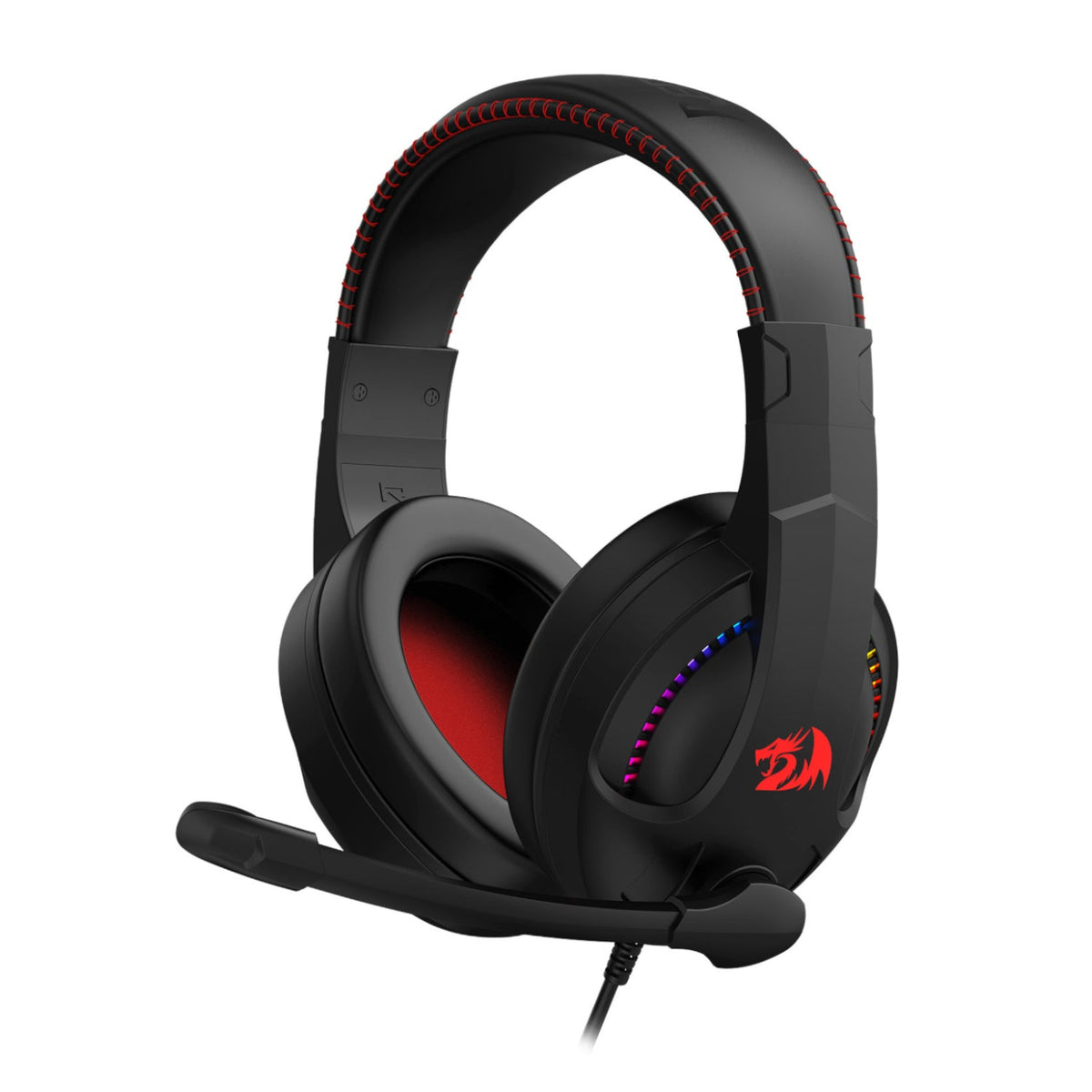 Redragon H211 CRONUS Surround Sound RGB Wired Gaming Headset - Black - Black