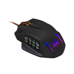 Redragon Impact 12400Dpi MMO Wired Gaming Mouse - Black - Black